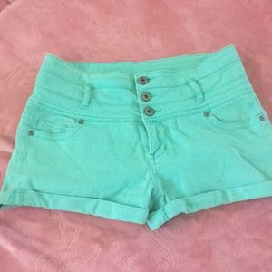 Women’s mint green shorts